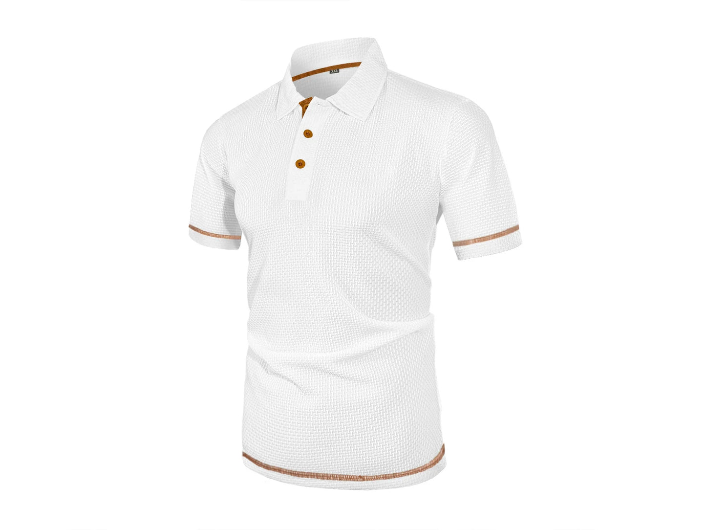 Summer ice silk lapel men's short-sleeved T-shirt men's clothing top