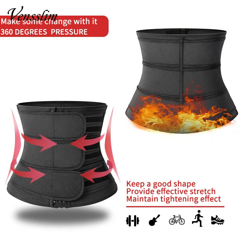 Vensslim Men Waist Trainer Corset Abdominal Slimming Belt Fitness Body Shaper for Weight Loss Strap Compression Waist Trimmer Viralgem Store