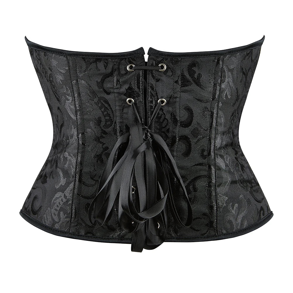 Women Steampunk Corset Bustier Overbust Lingerie Sexy Corselet Lace Up Plus Size Brocade Crop Tops Vest Female Gothic Costume Viralgem Store