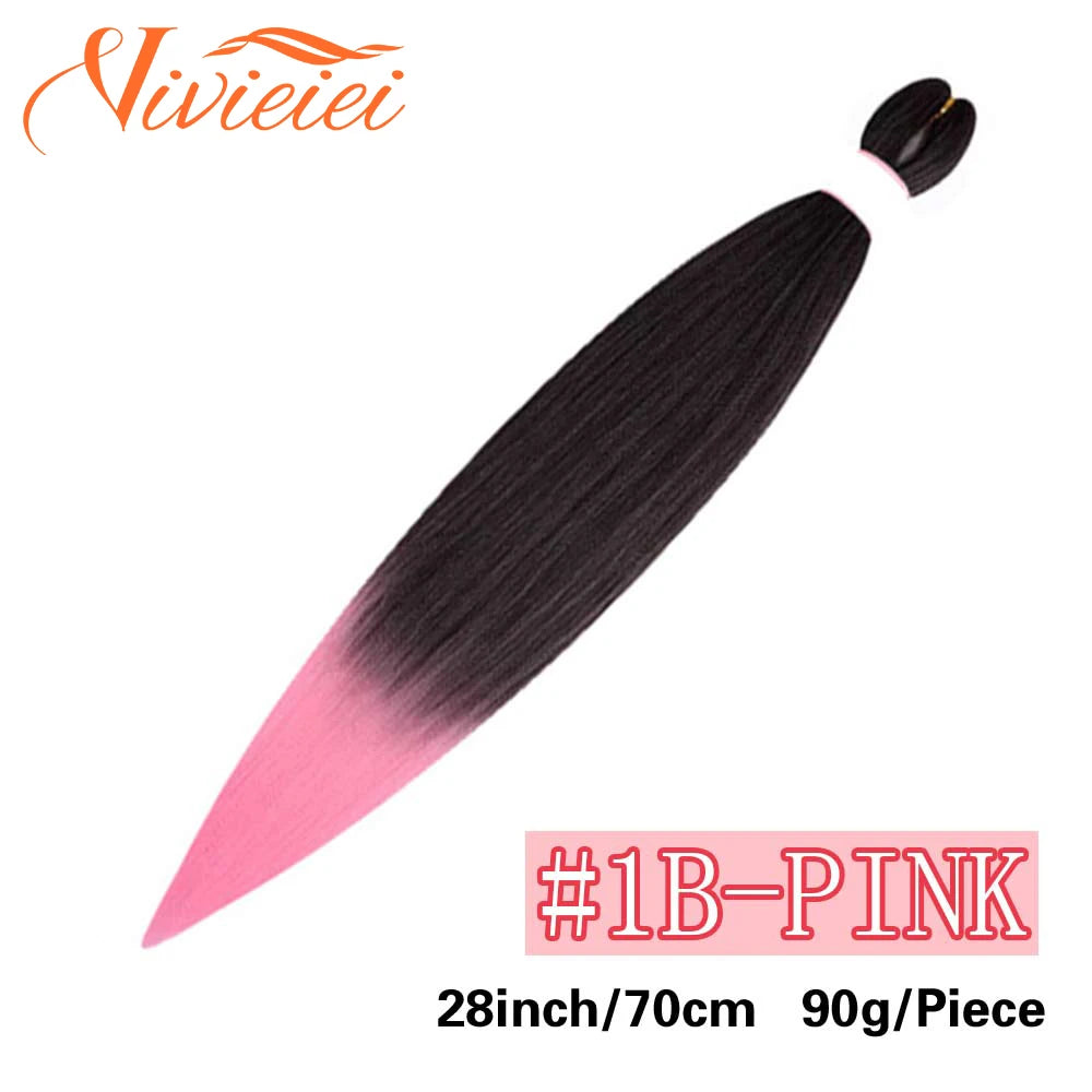 Synthetic Jumbo Braids Hair Extensions 28 Inch Braiding Hair Pre Stretched Orange Green White Blue Red Pink Purple Braids Viralgem Store