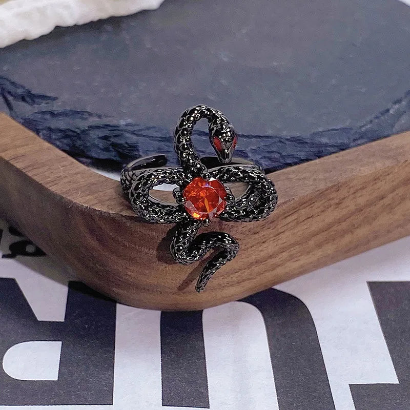 2025 Dark Gothic Irregular Zircon Adjustable Unisex Ring