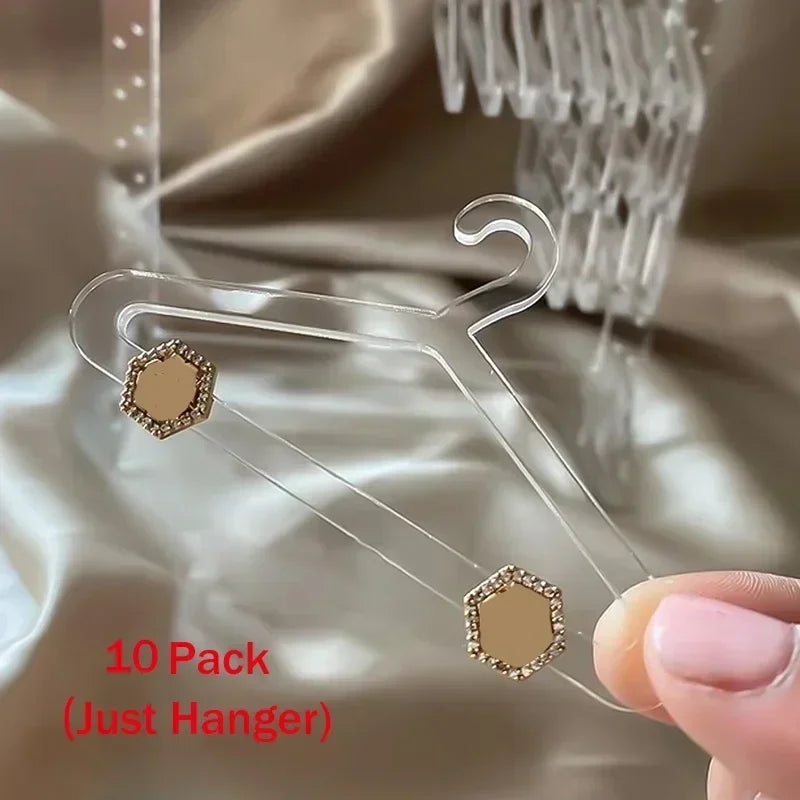 8pcs Hangers Earring Jewelry Hanger Display Stand Acrylic Organizer Creative Coat Hanger Shape Tabletop Ear Stud Jewelry Storage Viralgem Store