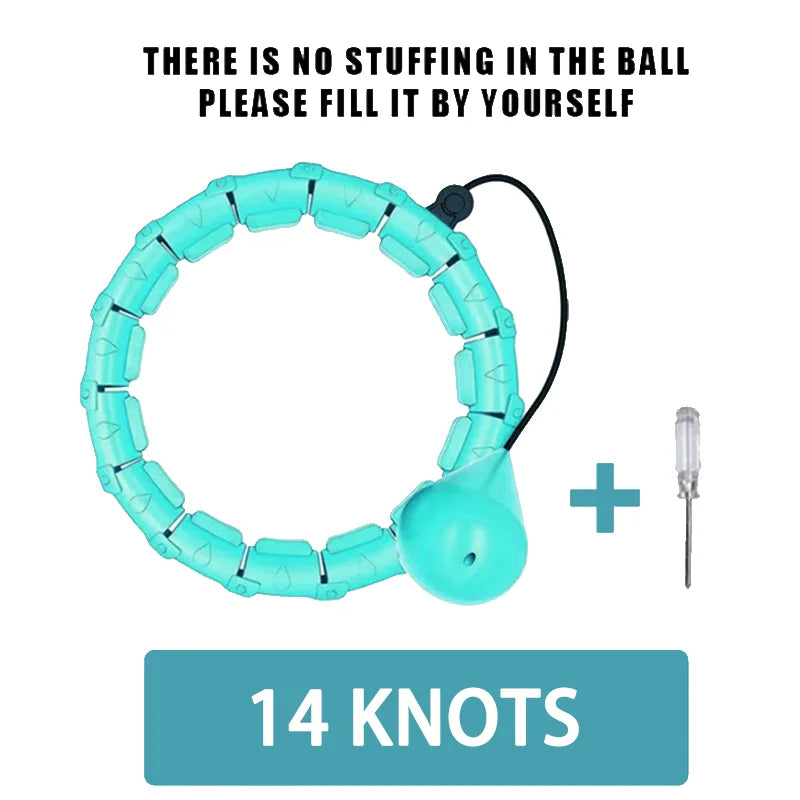 Weighted Fitness Hoop for Adults & Kids Detachable Knots Abdomen Weight Loss 2 in 1 Abdomen Fitness Weight Loss Massage