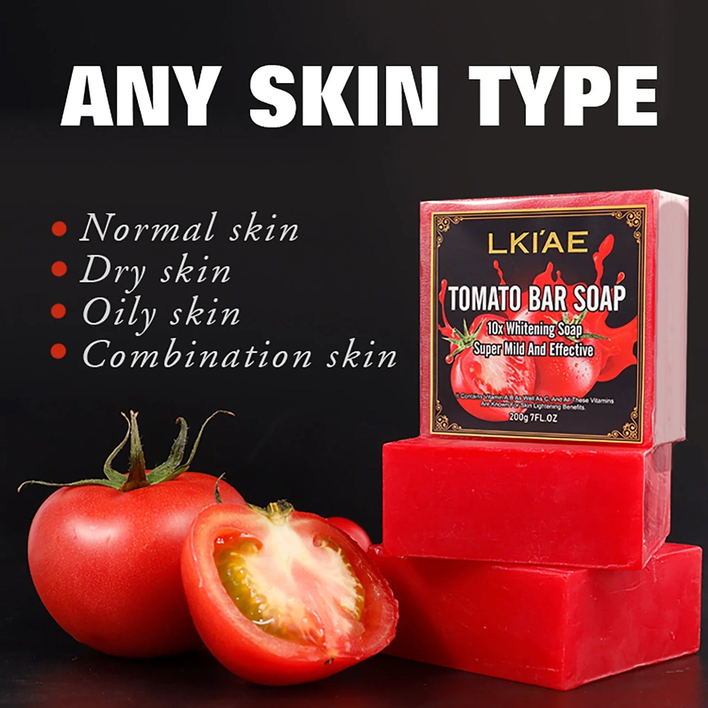 AILKE Organic Tomato Soap Bar, Lightening Skin, Deeply Clean, Exfoliate, Remove Dark Spots, Moisturizing, For Face and Body Viralgem Store