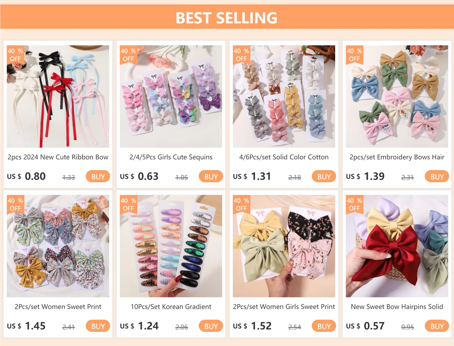 10PCS/Set New Girls Cute Plaid Print Hairpins for Kids Children Sweet Headband Hair Clips Barrettes Fashion Bow Hair Accessories