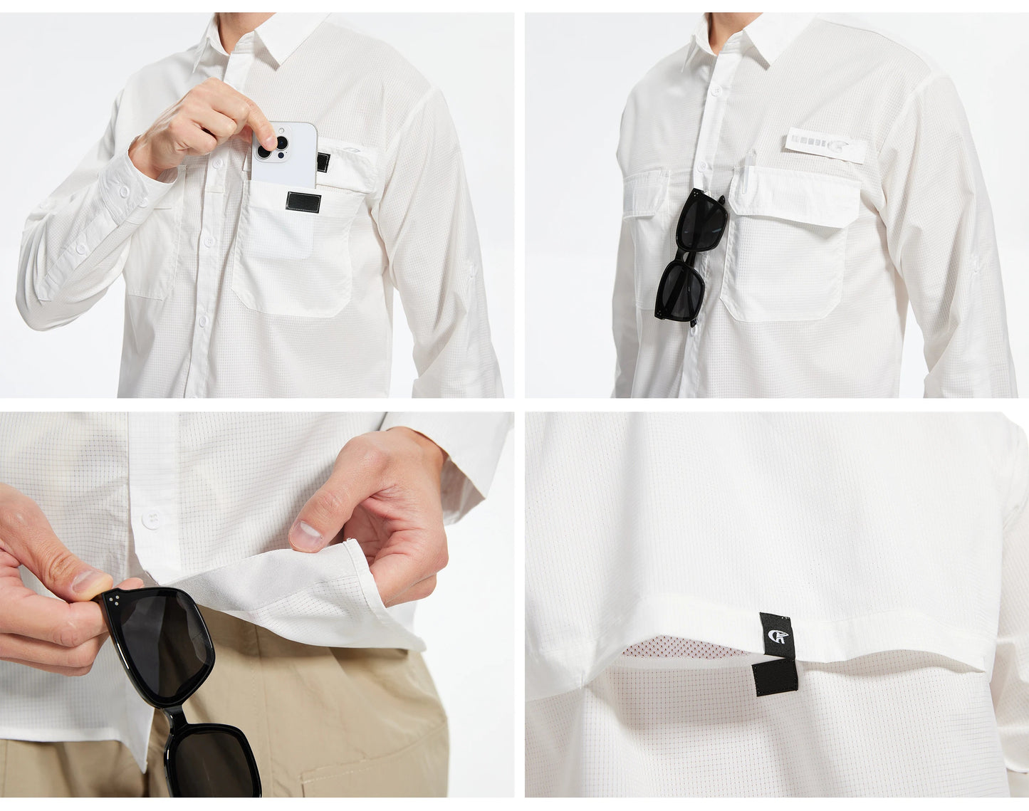 Summer Men's UPF 50+ Casual Long Sleeve Fishing Shirts, Lightweight Tactical Button Down Shirt with Breathable Back Mesh Viralgem Store