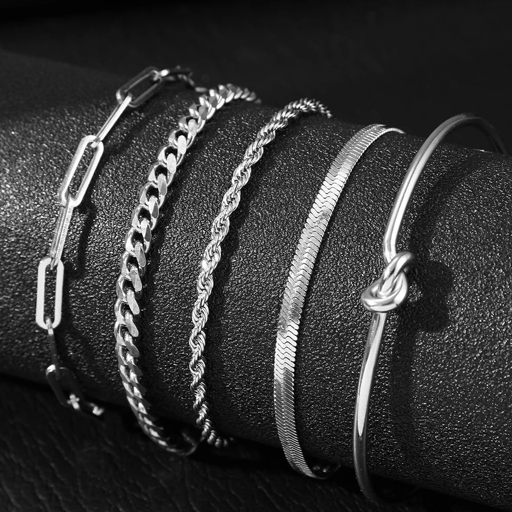 Stainless Steel Bracelet Set Classic Fashion Five Bracelet Set Exquisite Bracelet For Women Jewelry Banquet Gift Recommendation Viralgem Store