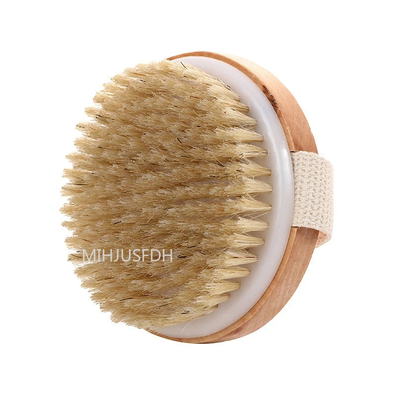 2 In 1 Dry Skin Body Massage Brush Natural Bristle Dead Skin Remover Anti Cellulite Exfoliates Blood Circulation Massage Tools Viralgem Store