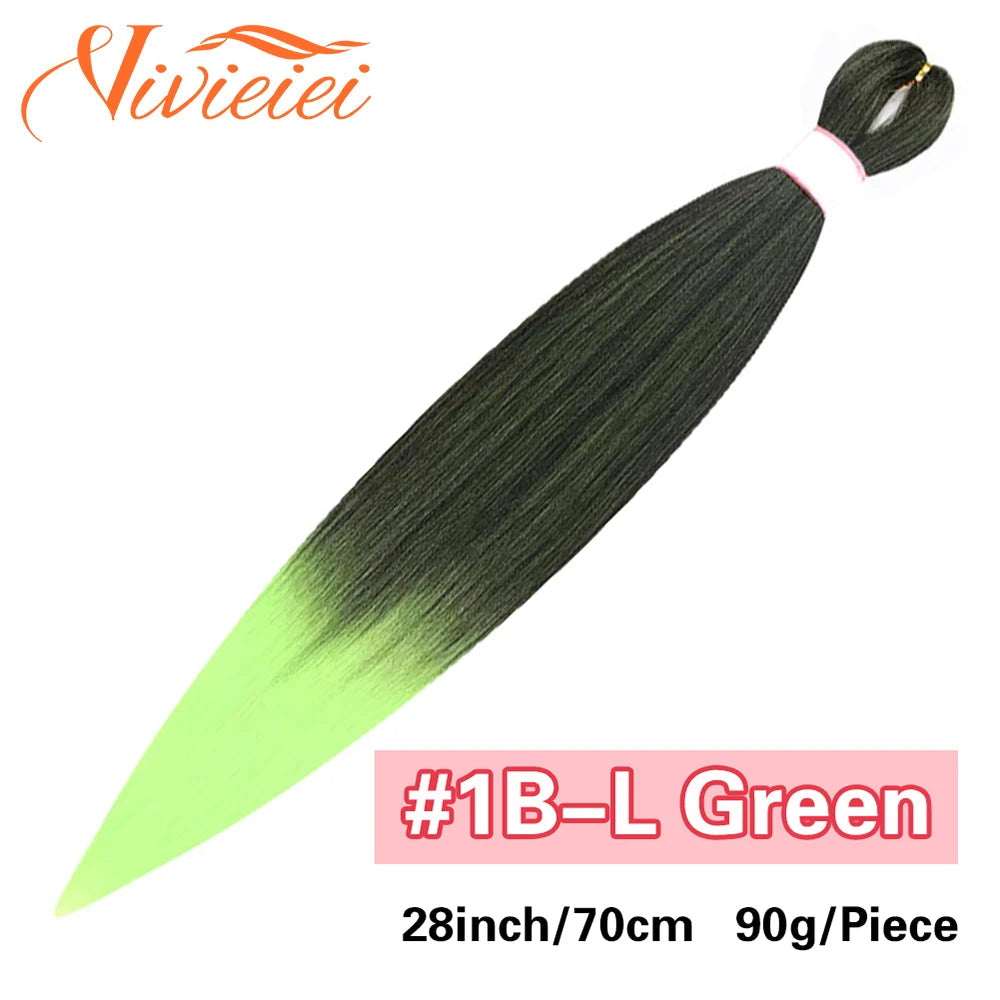 Synthetic Jumbo Braids Hair Extensions 28 Inch Braiding Hair Pre Stretched Orange Green White Blue Red Pink Purple Braids Viralgem Store