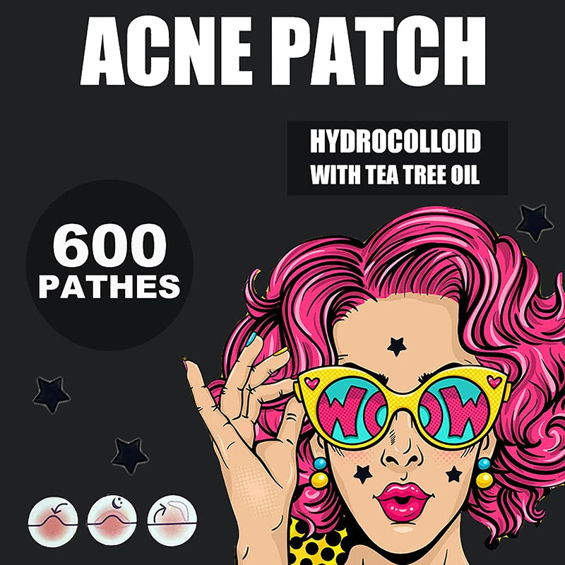 300/600/1200 PCS/SET Star Pimple Patch Acne Colorful Invisible Acne Removal Skin Care Stickers Concealer Face Spot Beauty
