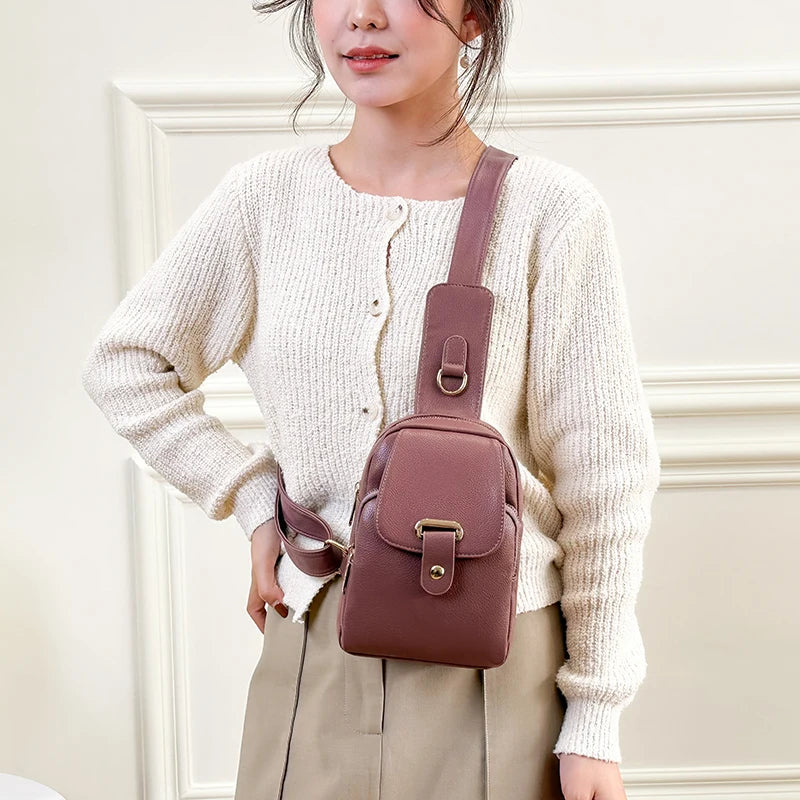 Women Bag Chest Bags Soft PU Leather New Trend Bags Female Crossbody Bag Shoulder Messenger Bags Multiple Pockets Pack Designer Viralgem Store