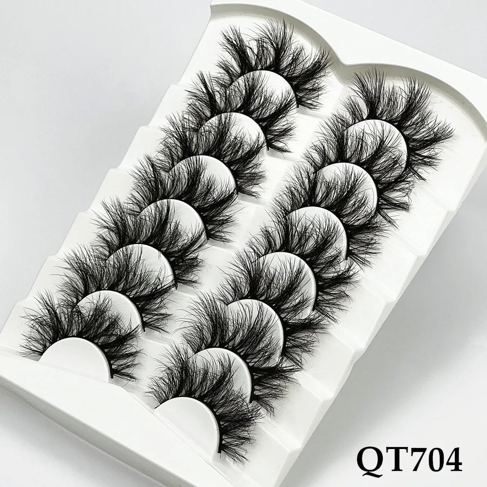5/7/8 pairs 3D mink Lashes ,soft fluffy natural false eyelashes，individual eyelash extension, makeup tools lashes wholesale