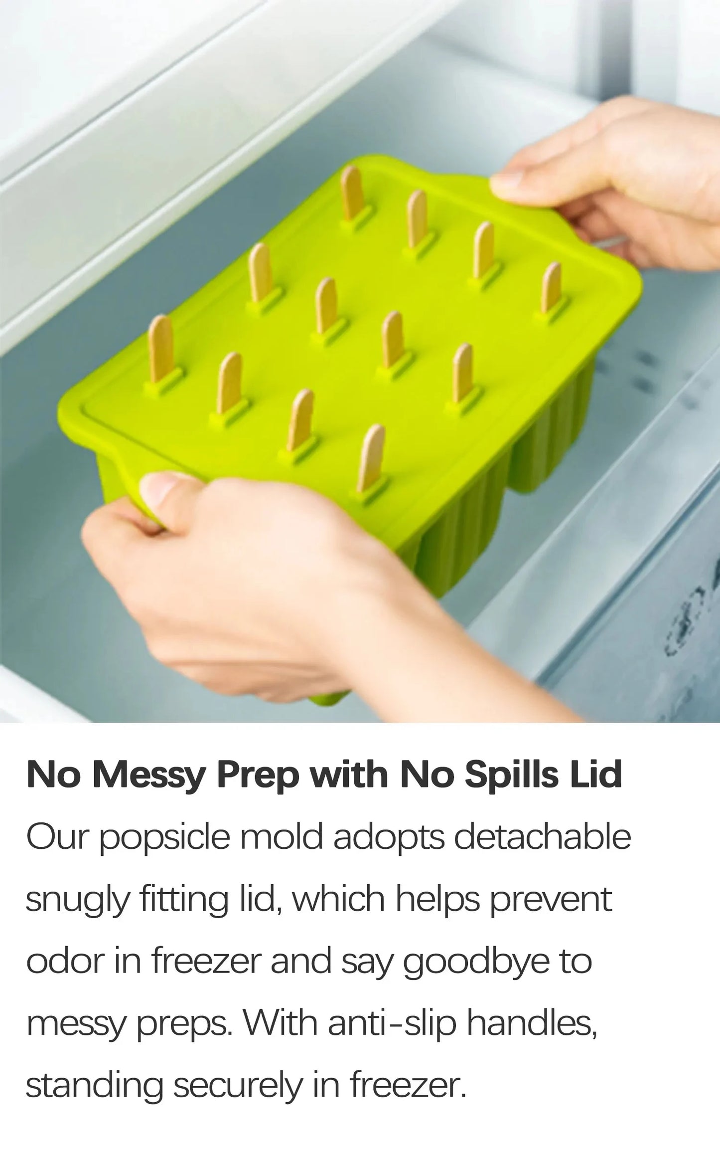 Summer DIY Ice Cream Tools With Wooden Sticks Silicone Popsicle Molds Kitchen Accessories Quench Thirst Snacks for Children