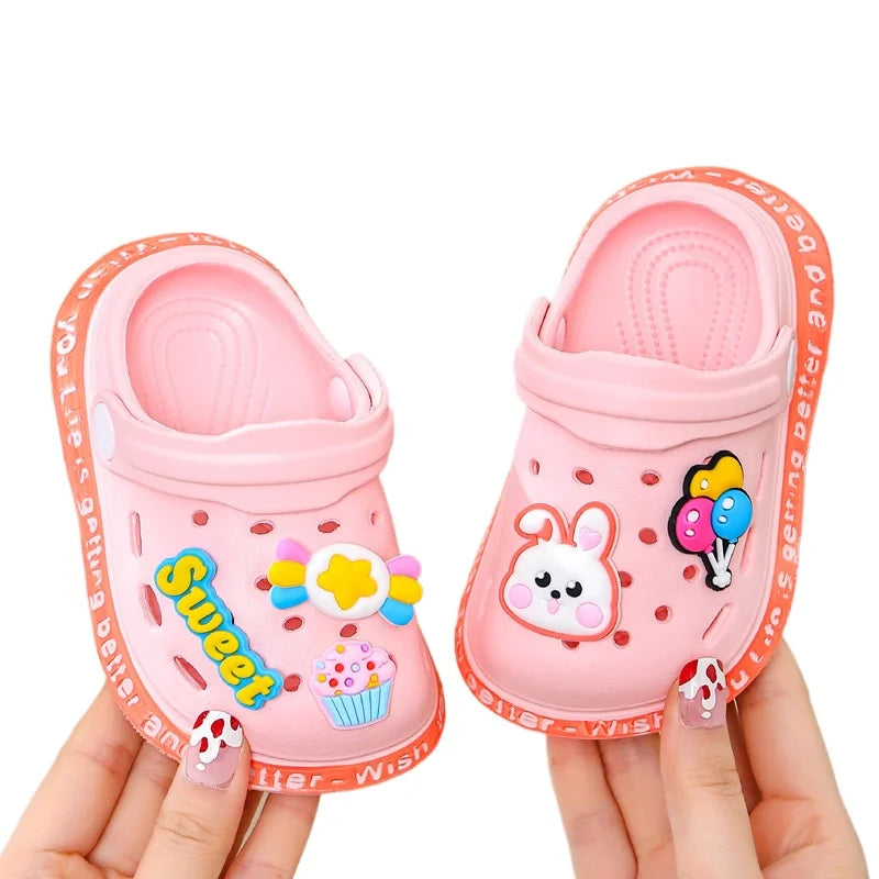 Summer Children Garden Slippers Shoes Boys&Girls Beach Sandal Kids Lightweight Breathable Cute Cartoon Slip Baby Slippers