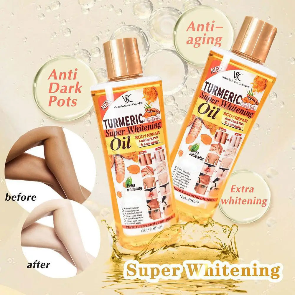 200ml Turmeric Essential Oil for Face & Body Reduce Dark Spots Natural Oil Skin Brightening and Hydrating Face Care