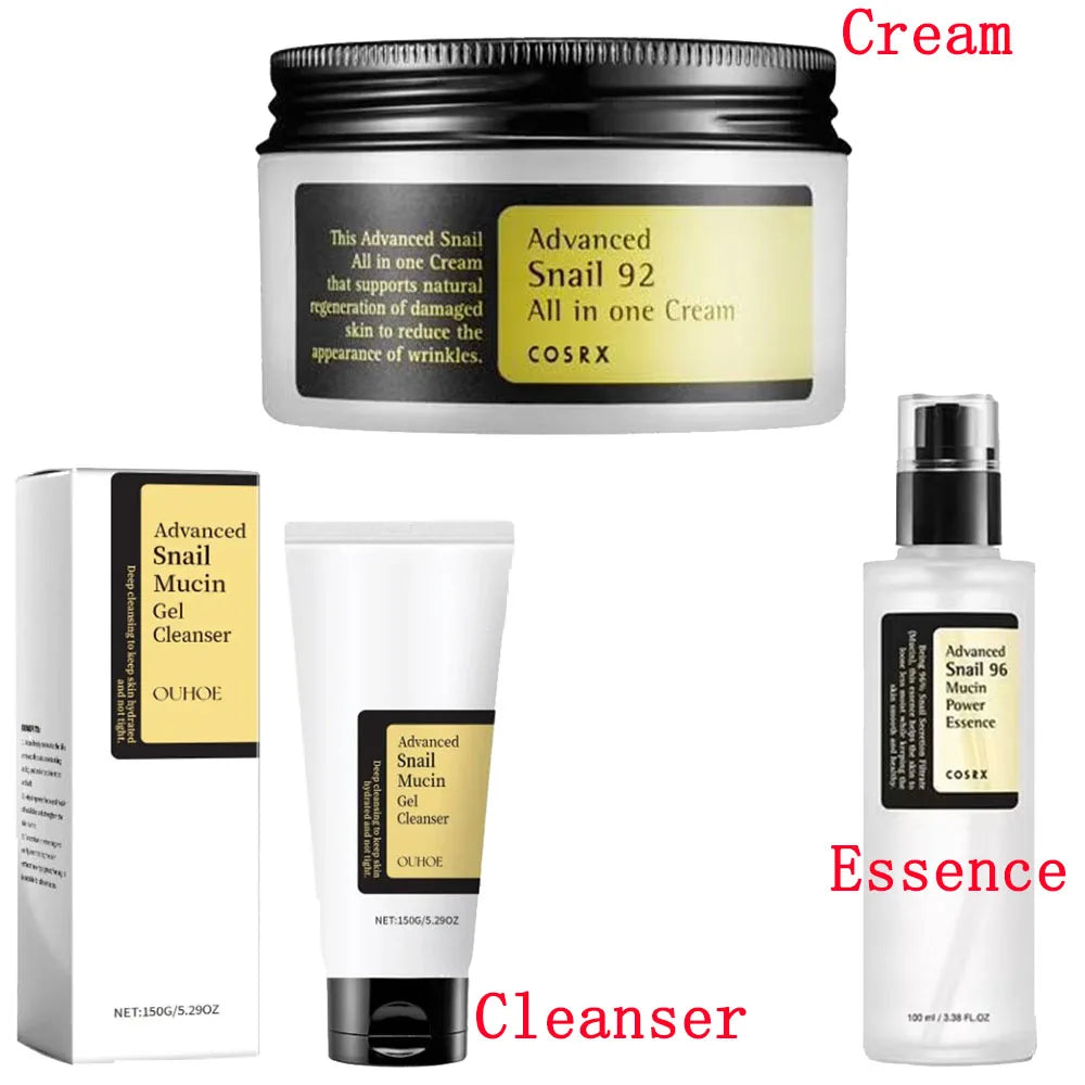 Advanced Snail 96 Mucin Power Essence/Cleanser/Cream Moisturizing Smoothing Nourishing Korean Cosmetics Skin Care Wholesale