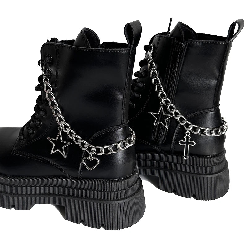 1pc Big Star Charms Chunky Chains Martin Boots Canvas Shoes Buckles Decoration Y2k Hearts Shoes Accessories Harajuku Jewelry Viralgem Store