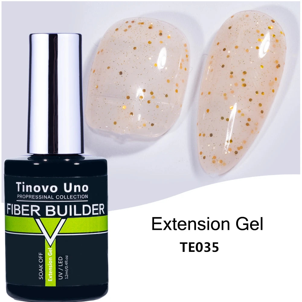 Tinovo Uno 41 Colors Builder Nail Gel in A Bottle Fiber Gel for Extensions Semi Permanent UV Building Poly Acrylic Nails Liquid