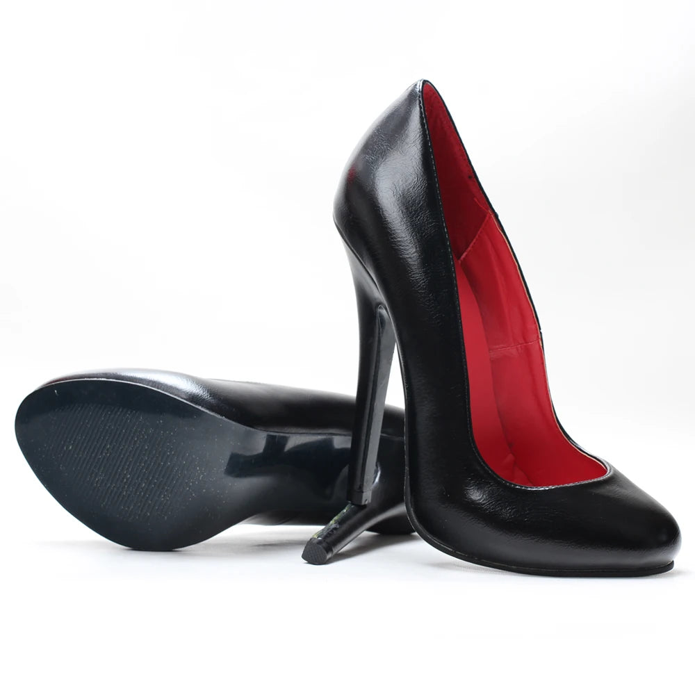 5.5 Inch Stiletto High Heel Unisex Sleek Night Club Round Toe Pump Plus Size Shoes Party Shoes Size36-46 In Stock Viralgem Store