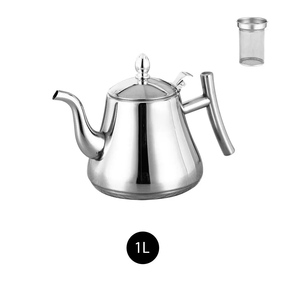 1.0L/1.5L/2.0L Tea Kettle Stainless Steel Teapot Removable Infuser for Loose Flower Tea Coffee Stovetop Safe Water Kettle Viralgem Store