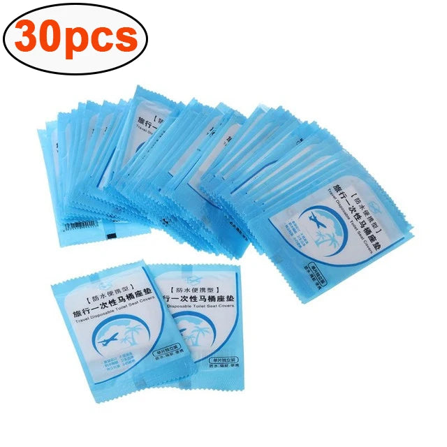 100/30pcs Portable Disposable Toilet Seat Cover Mat Waterproof Safety Toilet Seat Pad for Travel/Camping Bathroom Accessiories Viralgem Store