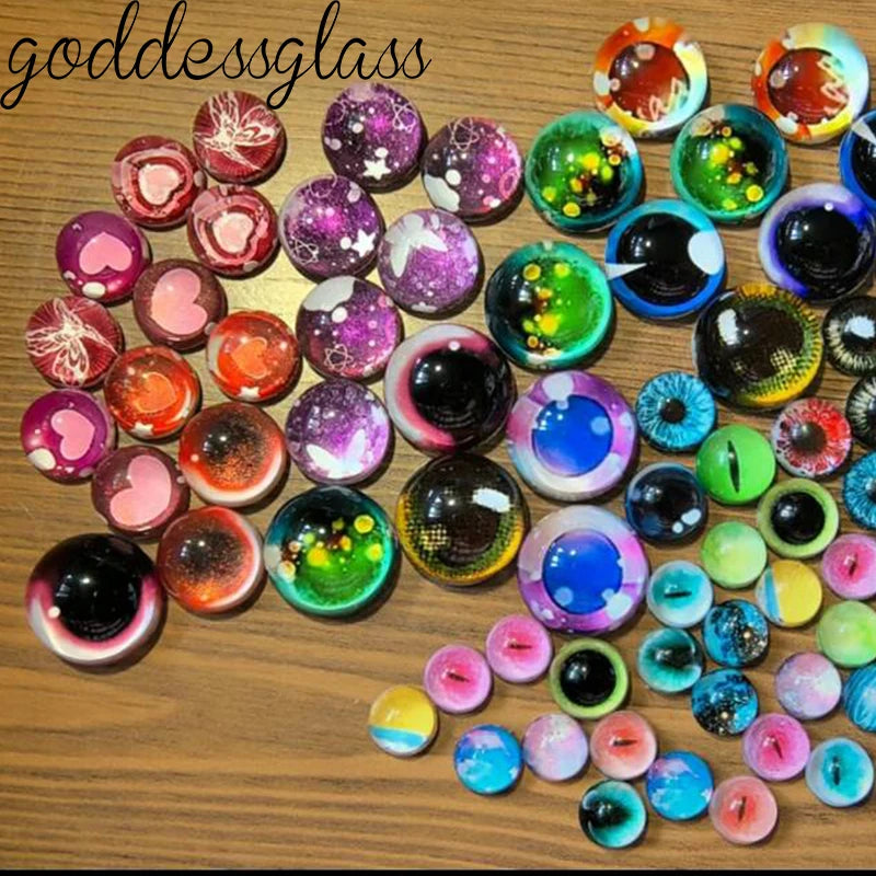 5pairs Cartoon Glass Doll eye Cute Pupils Stars 12mm/18mm/20mm/25mm Round cabochon flat back Making findings Jewelry