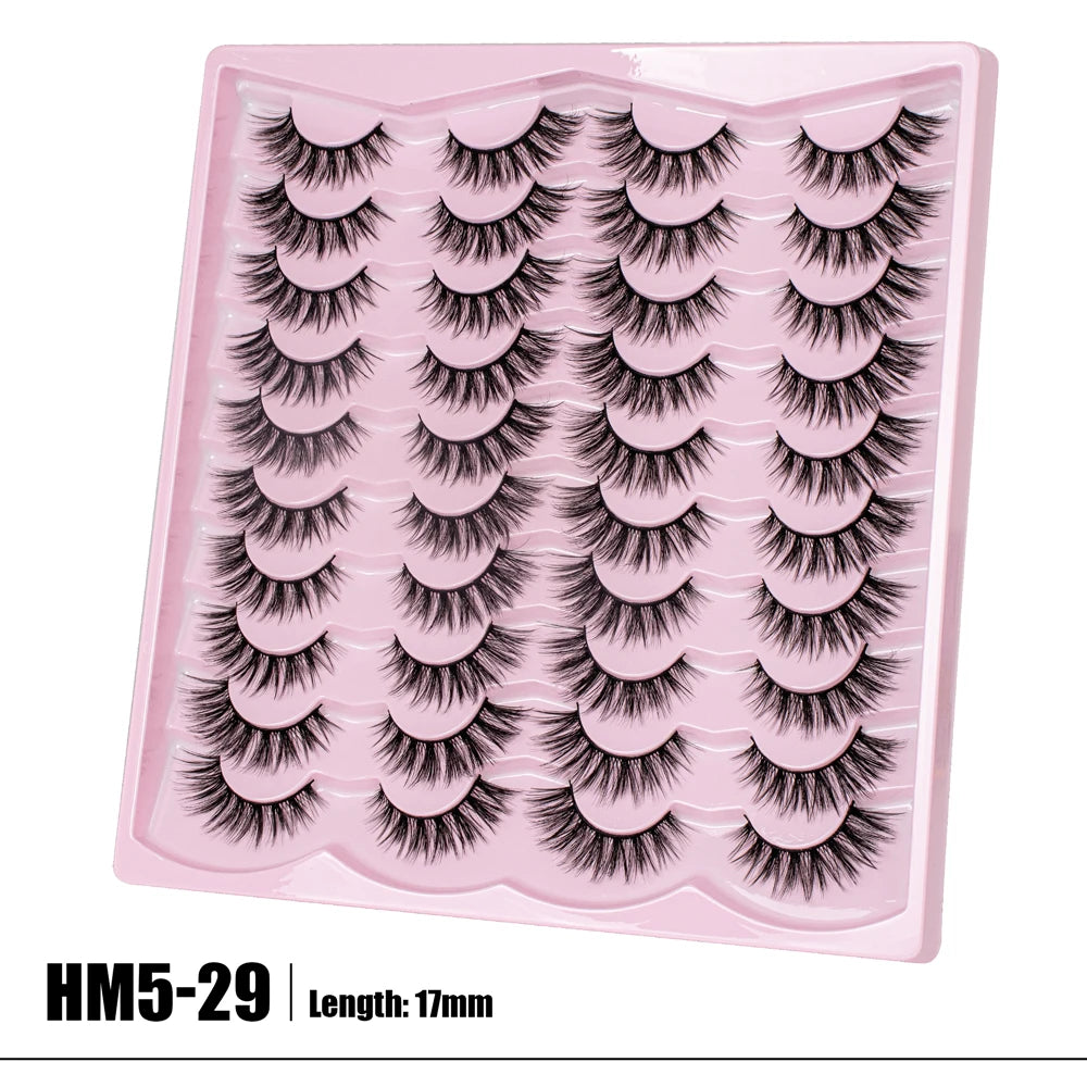 2 Style 20 Pairs Eyelash 3D Natural Mink False Eyelashes Makeup Fake Eye Lashes Faux Cilios Make Up Beauty Tools Wholesale
