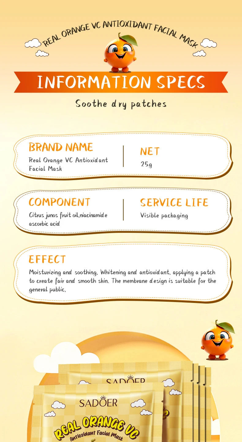 8pcs SADOER Fresh Fruits Face Mask Facial skincare Moisturizing Brightening Firming Hydrating Facial Masks for Face Skin Care Viralgem Store