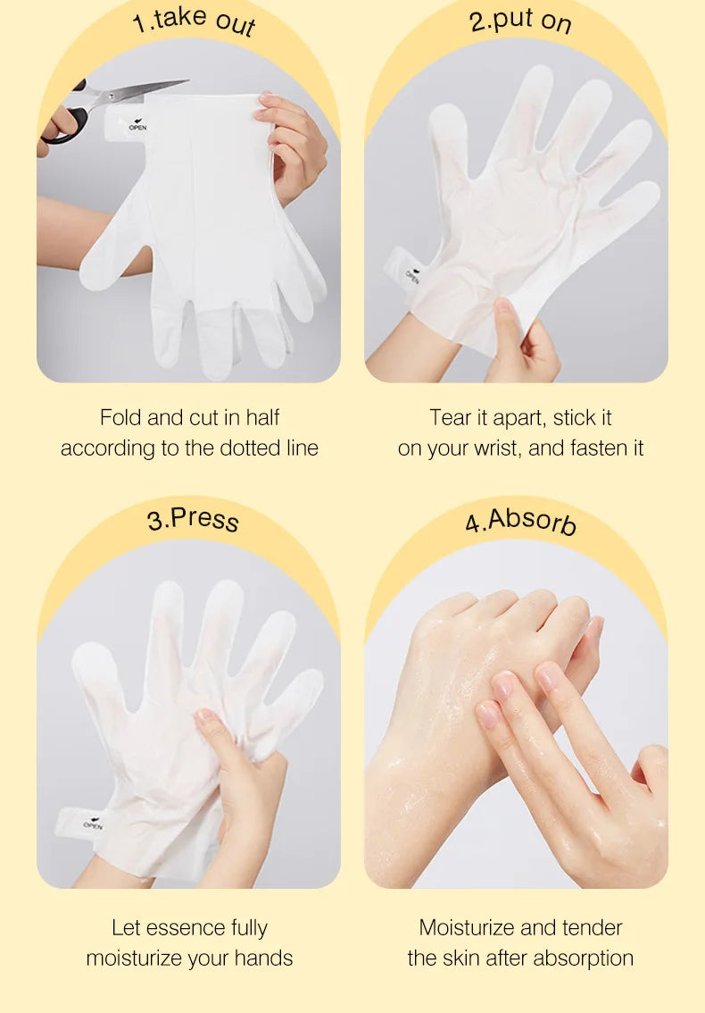 10 Pairs Honey Hand Mask Hands skincare Masks Moisturizing Nourishing Hydrating Tendering Smoothing Hands Skin Care Products Viralgem Store