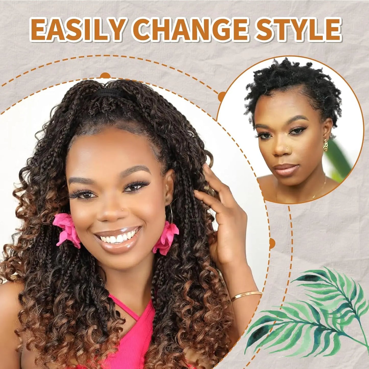 10 Inch Goddess Box Braids Crochet Hair 1Pack/Lot Synthetic Boho Crochet Box Braids With Curl Ends Box Braids Hair Extensions