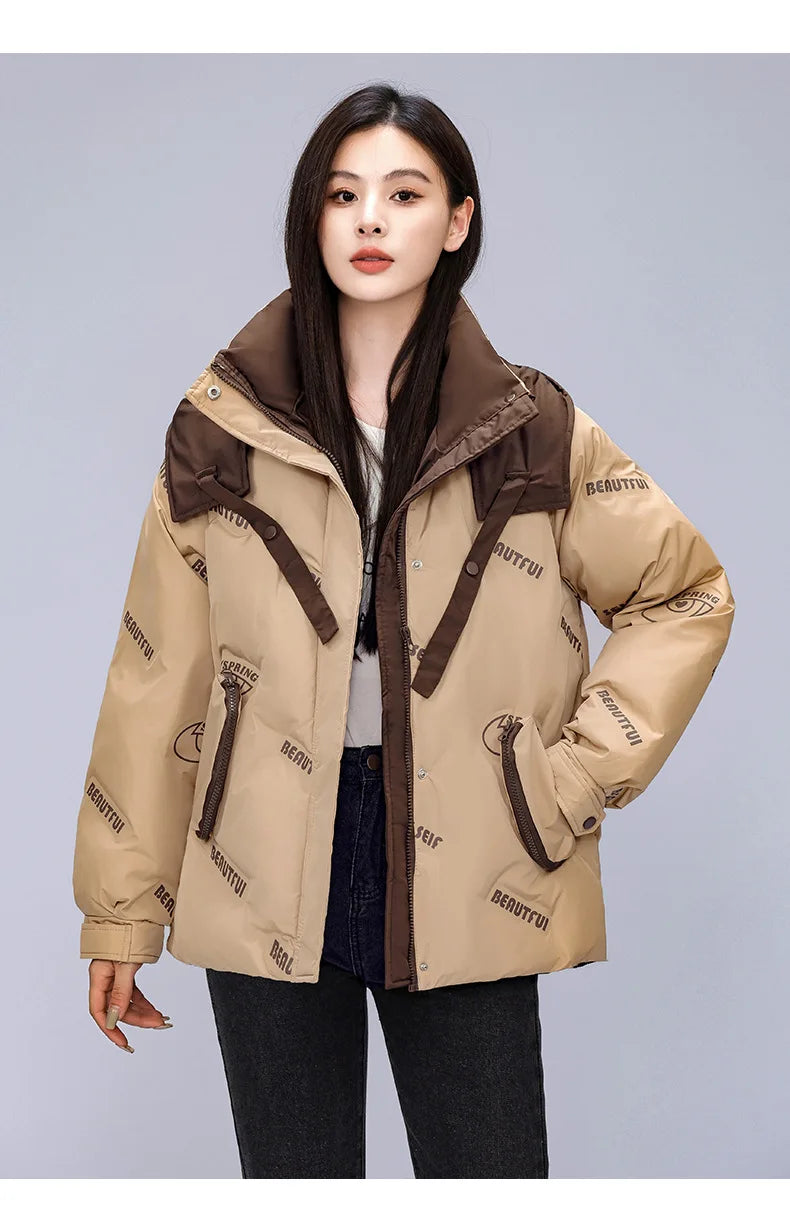 Women Pink Gothic Hoodies Parka 90s Vintage Jacket Overcoat Warm Thicken Coat Harajuku Padded Jacket Clothes Winter Autumn 2024