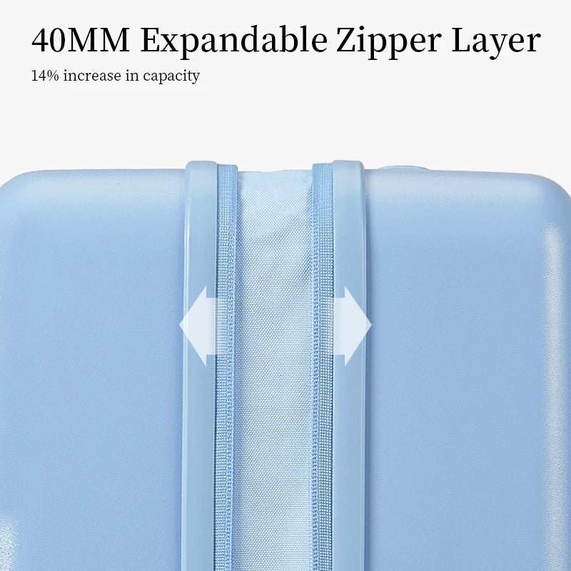 AJI Women Luggage Travel Suitcase Fashions Side Opening Carry On Luggage Expanding Capacity Trolley Case For Men 20 24 26 Inch Viralgem Store