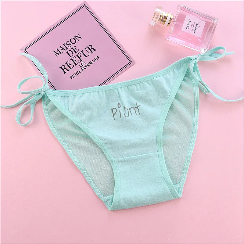SP&CITY Young Girls Student Cute Underwear Women Japan Lace Up Cotton Panties Funny Hollow Out Seamless Briefs Female Lingerie