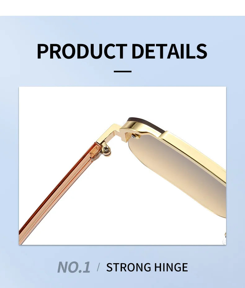 2024 New Square Frame Sunglasses Europe And The United States Fashion Sunglasses Men And Women Half Frame Sunglasses