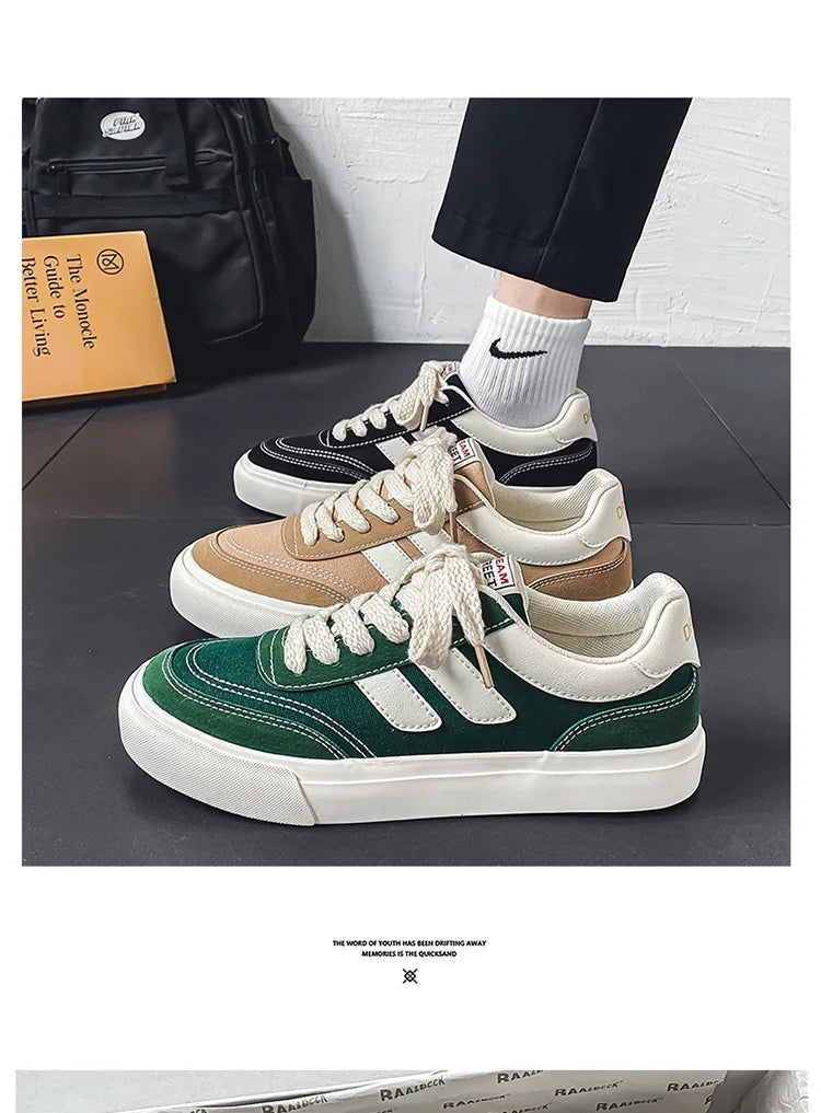 2023 Hot Sale Canvas Shoes Men Skateboard Shoes Platform Comfortable Casual Walking Streetwear Teenager Men Vulcanize Shoes Viralgem Store