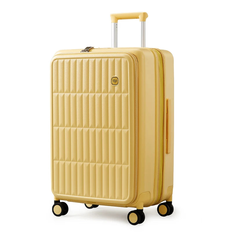 AJI Women Luggage Travel Suitcase Fashions Side Opening Carry On Luggage Expanding Capacity Trolley Case For Men 20 24 26 Inch Viralgem Store