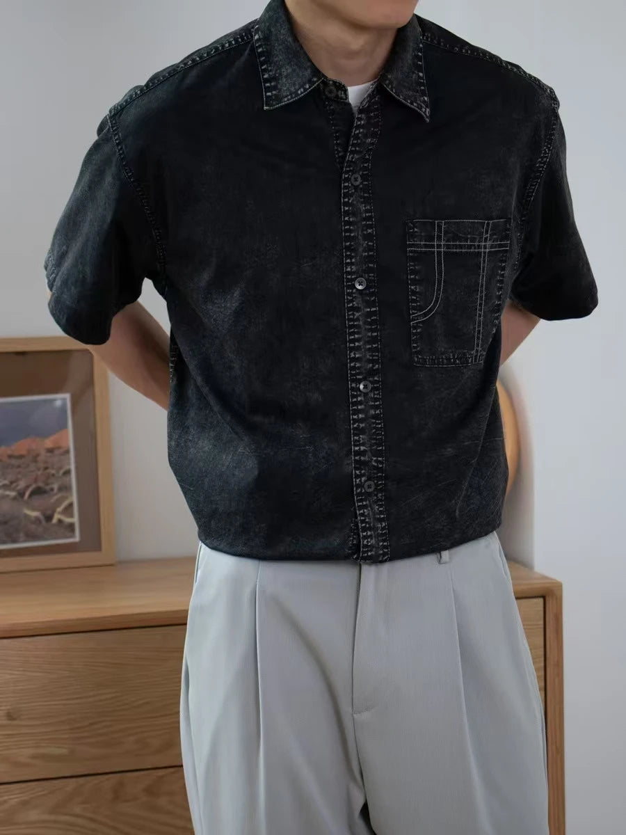 Vintage Snowflake Casual Shirt Customizable Logo Print High-End Series Men's Fashion Classic Style Clothing Viralgem Store