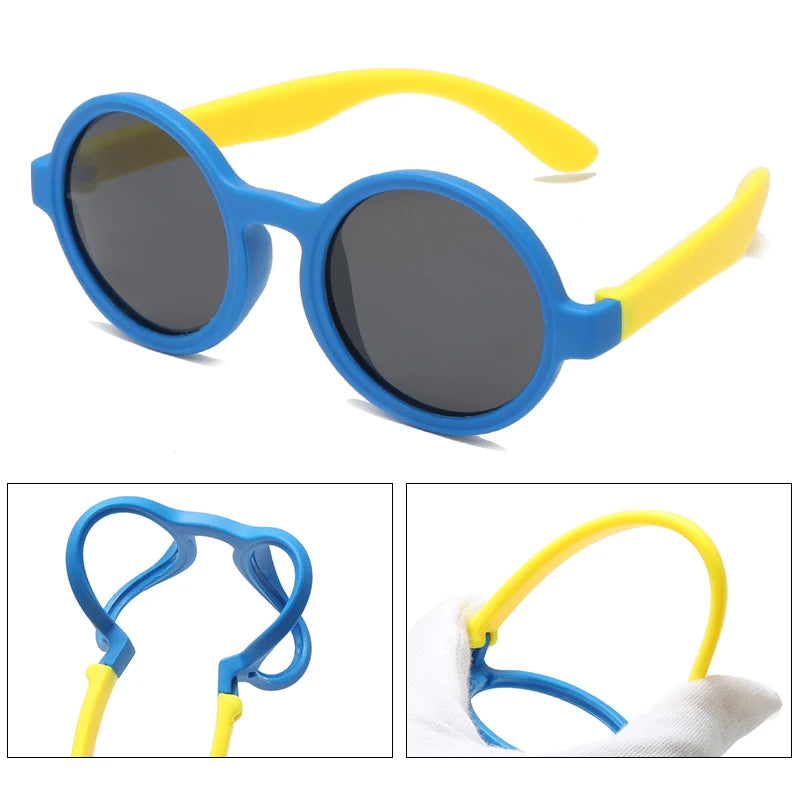 2023 New Cute Round Frame Children's Sunglasses Baby Safe Soft UV Resistant Sunglasses Trend Eyewear for Boys and Girls