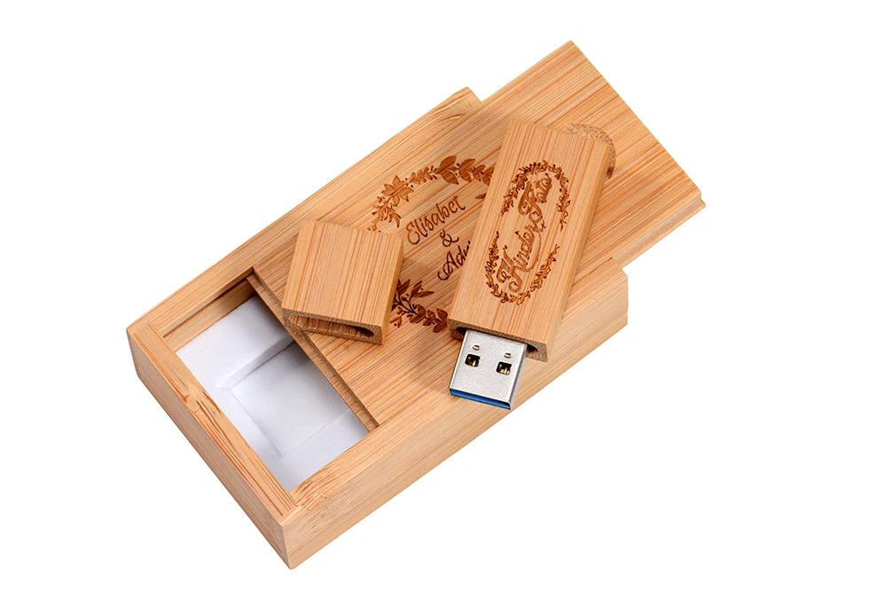 Wooden USB 3.0 Flash Drive 128GB High Speed Pen Drive 64GB Free Custom Logo Memory Stick Photography Wedding Gifts Pendrive 32GB