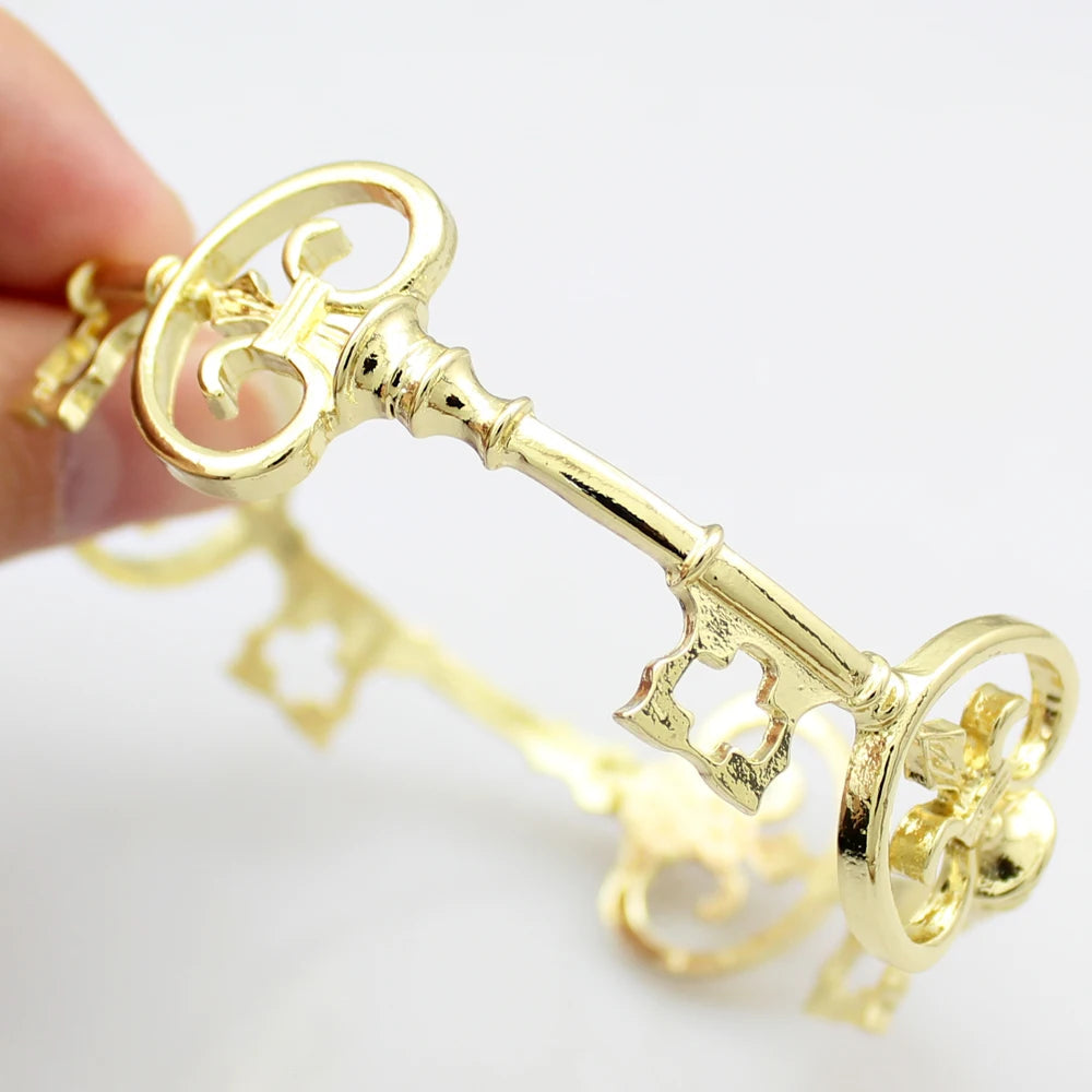 Vintage Victorian Skeleton Key Cross Bridal Bracelet Fashion Unisex Bangle Cuff Valentine Anime Halloween Jewelry Party Wedding Viralgem Store