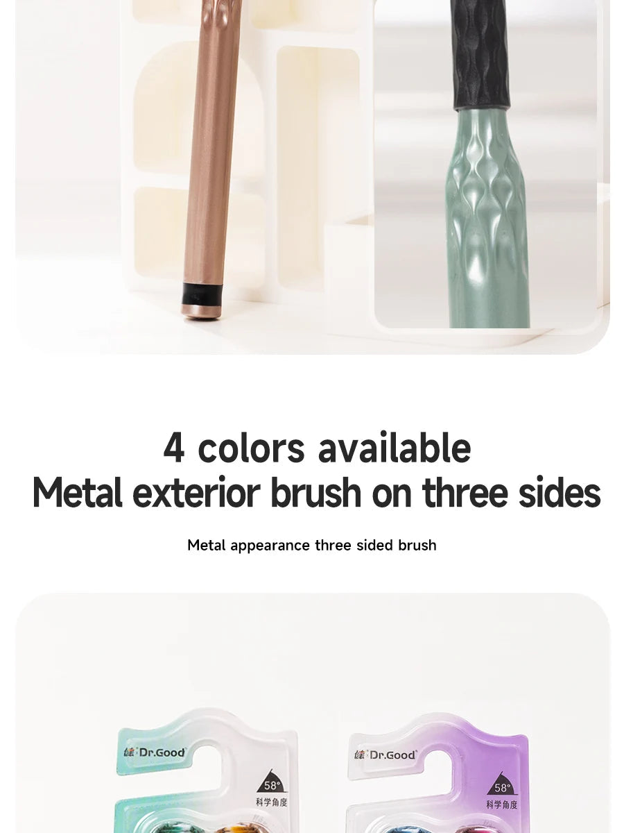 3-Sided Toothbrush for Comprehensive Cleaning | Ideal Angle Design | Raised Tongue Coating Brush | 2-Pack | Soft Bristles for Ge Viralgem Store