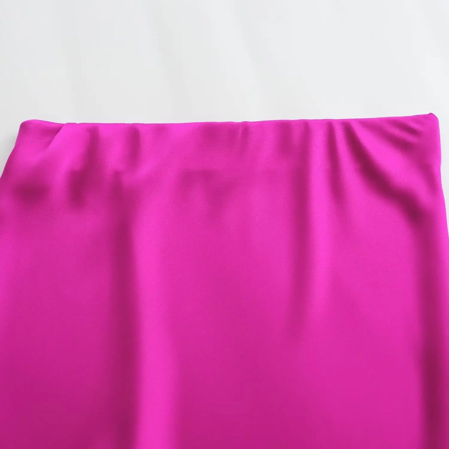 2024 New Women's European And American Style Fashion Silk Satin Texture High Waist Skirt Street Style Elegant Mid-length Skirt