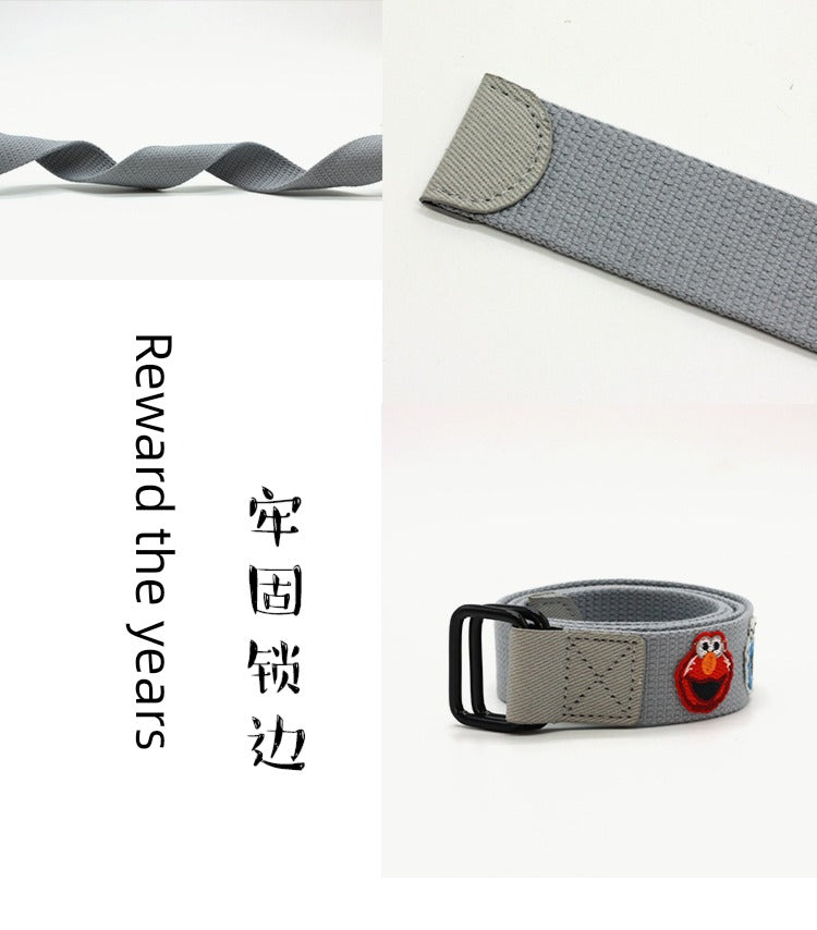 Student Ins Trendy Women's Korean-Style Double Ring Buckle Belt