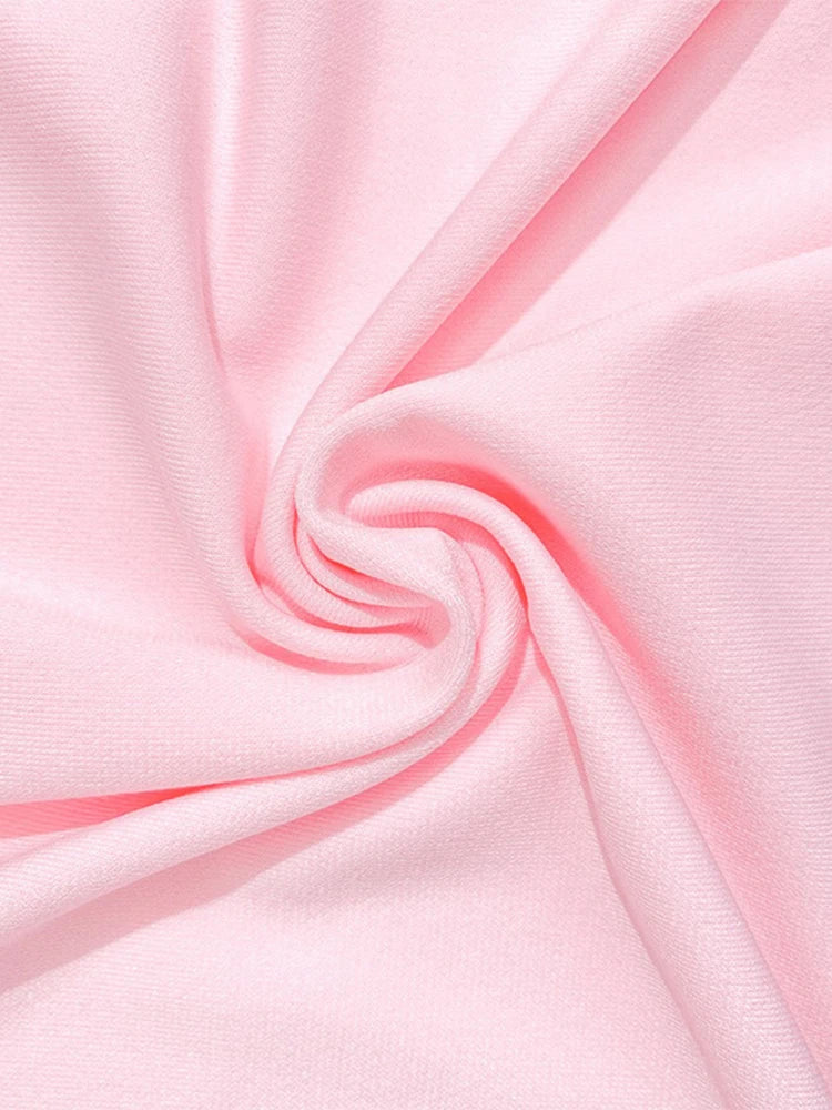 TWOTWINSTYLE Solid Appliques Folds Dresses For Women Half High Collar Flare Sleeve Tunic Long Dress Female Fashion Clothing New Viralgem Store