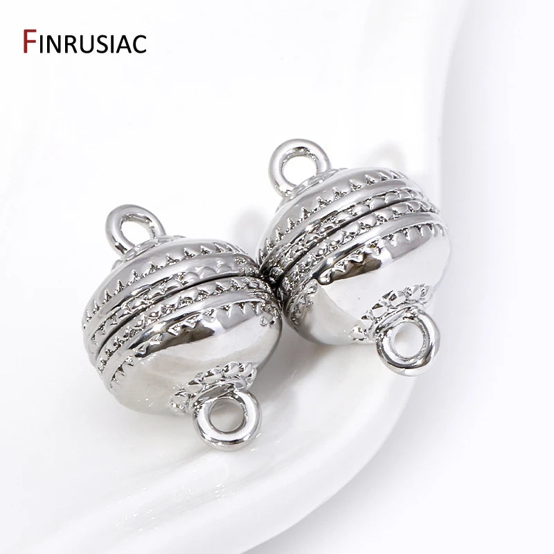 18K Gold Plated Brass Round Strong Magnetic Clasps Connector Buckle Hook Clasps For DIY Bracelets Necklaces Making Accessories Viralgem Store