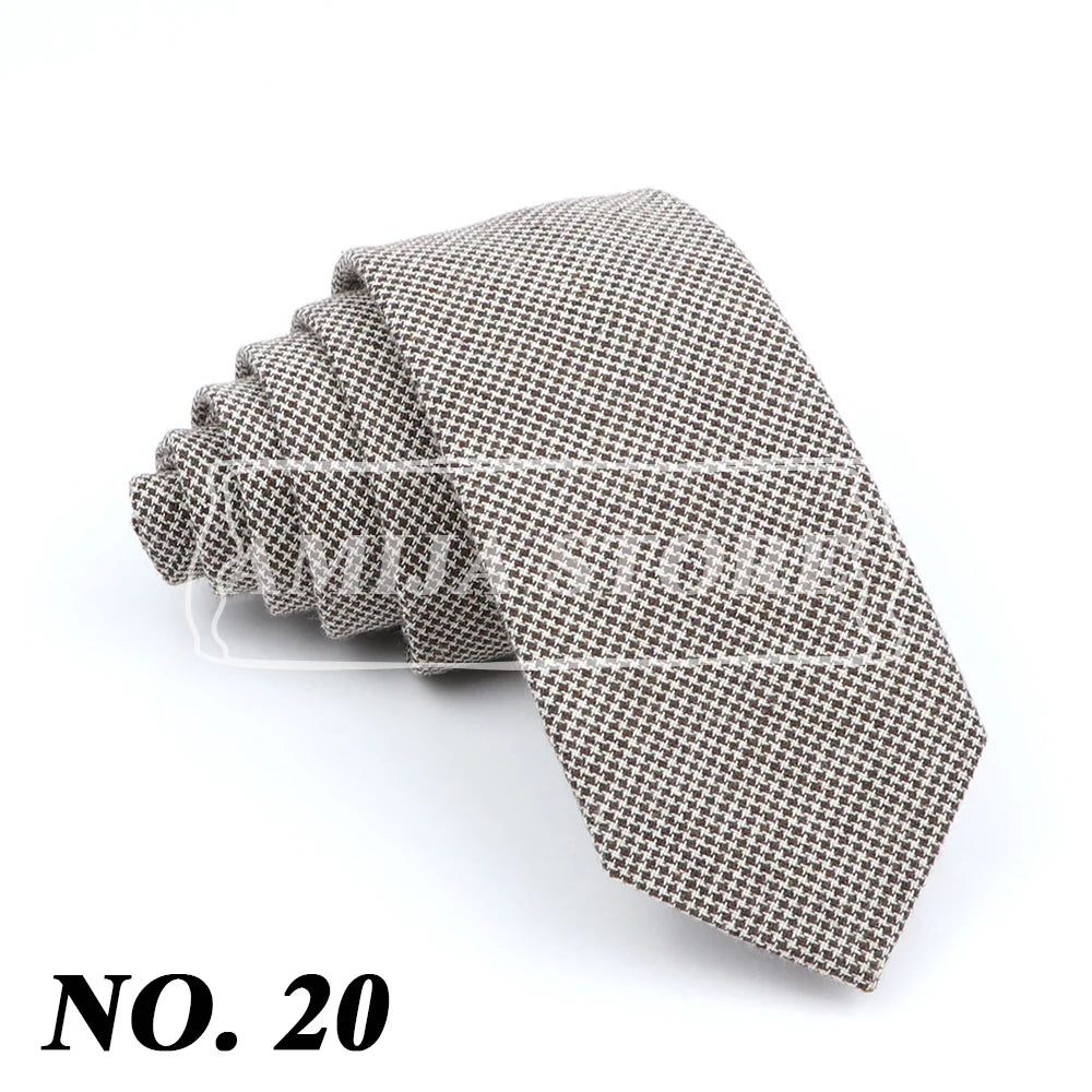 Wed Cotton Tie Solid Color Necktie For Man Woman Blue Pink Yellow Skinny Slim Ties Fashion Wedding Party Gifts Men Accessories