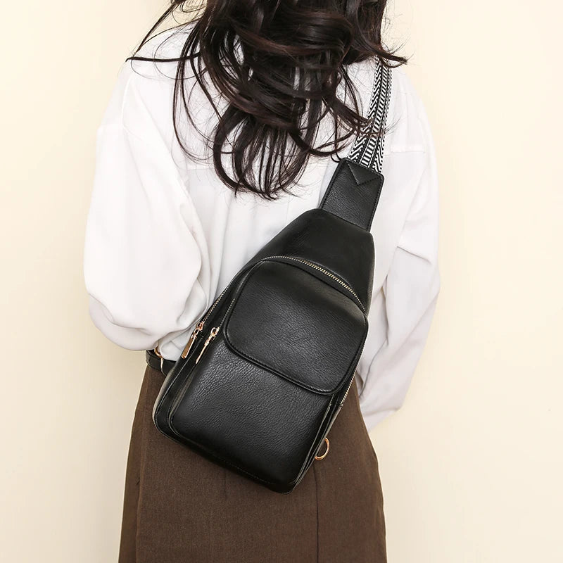 Women Bag Soft PU Leather Shoulder Purse Vintage Fashion Female Chest Bag Designer Multifunctional Shoulder Messenger Crossbody Viralgem Store