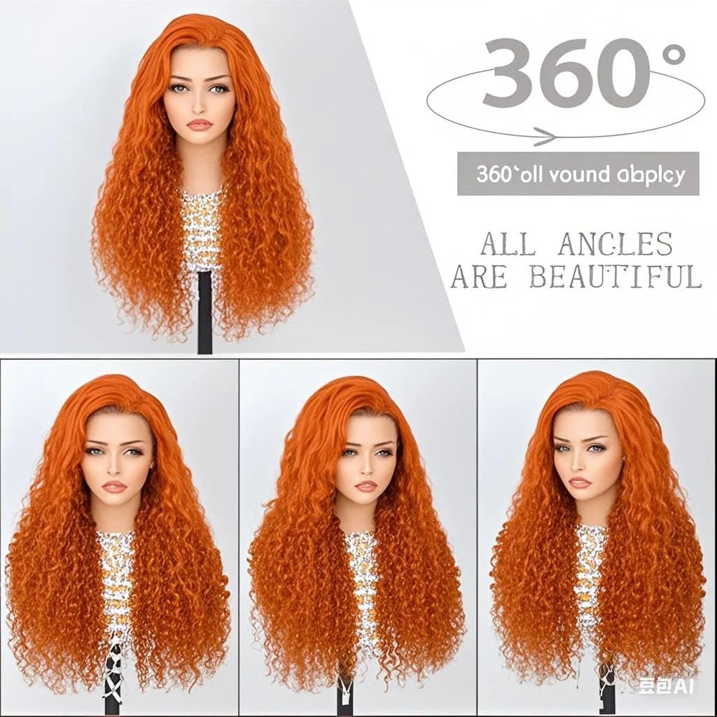 13x4 250% Density Ginger Deep Wave Lace Front Wigs Human Hair 30 Inch Wigs Human Hair HD Lace Front Wigs Human Hair Black Women Viralgem Store