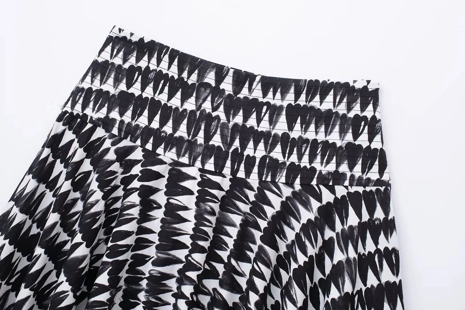 TRAFZA Women Fashion Geometric Print Skirt Zipper Fly High Waist Slim Midi Skirts Vintage Y2k 2024 Women Casual Streetwear TRAF Viralgem Store