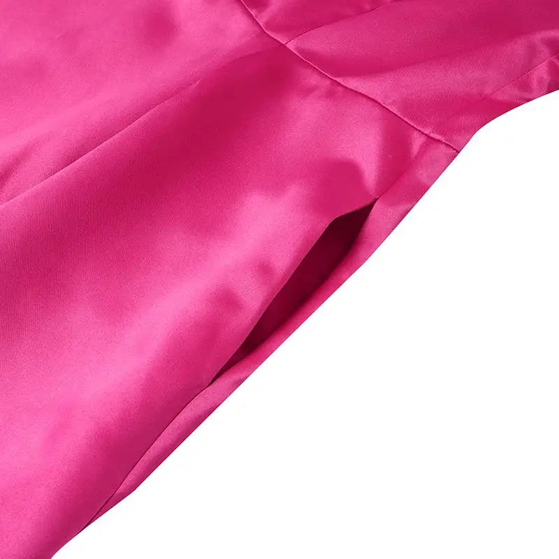 VONDA Plus Size 5XL Elegant Satin Summer Midi Dress 2024 Women Short Sleeve Vestidos Casual Belted Loose Solid Color Long Robe